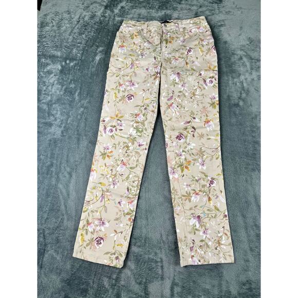 Gloria Vanderbilt Amanda Floral  Tapered Jeans Size 8 Excellent Cond - Picture 1 of 9